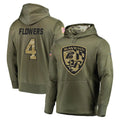 Vanessashop B.Ravens #4 Zay Flowers Player Olive Salute to Service Pullover Hoodie Stitched Jerseys