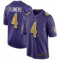 Vanessashop B.Ravens #4 Zay Flowers Player Purple Color Rush Home Game Stitched Jerseys