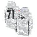 Vanessashop B.Ravens #71 Olaivavega Ioane Player Arctic Camo Salute To Service Hoodie Stitched Jerseys