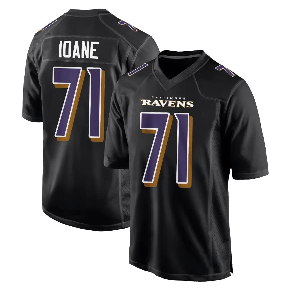 Vanessashop B.Ravens #71 Olaivavega Ioane Player Black Carbon Fashion Home Stitched Jerseys
