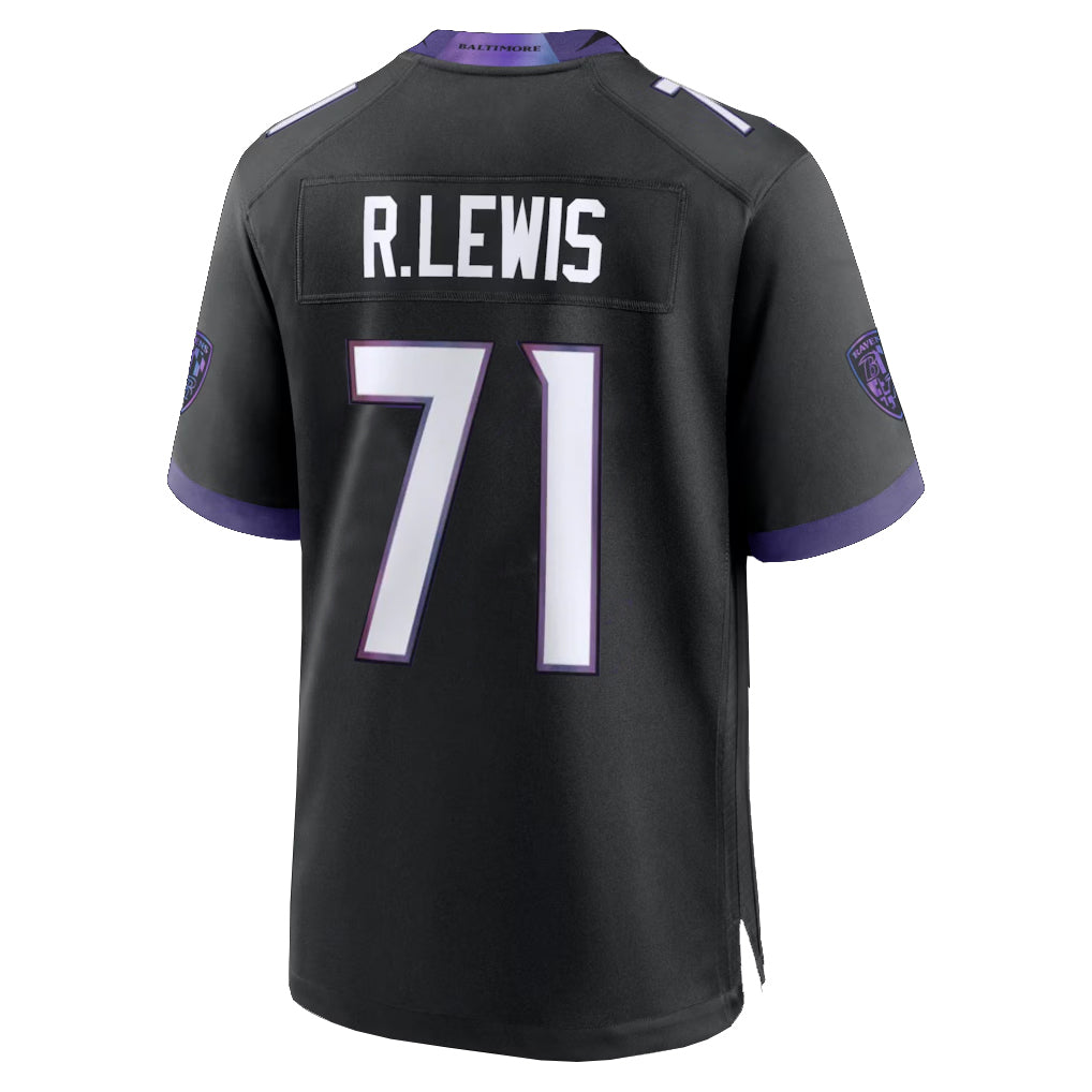 Vanessashop B.Ravens #71 Olaivavega Ioane Player Black Home Game Stitched Jerseys