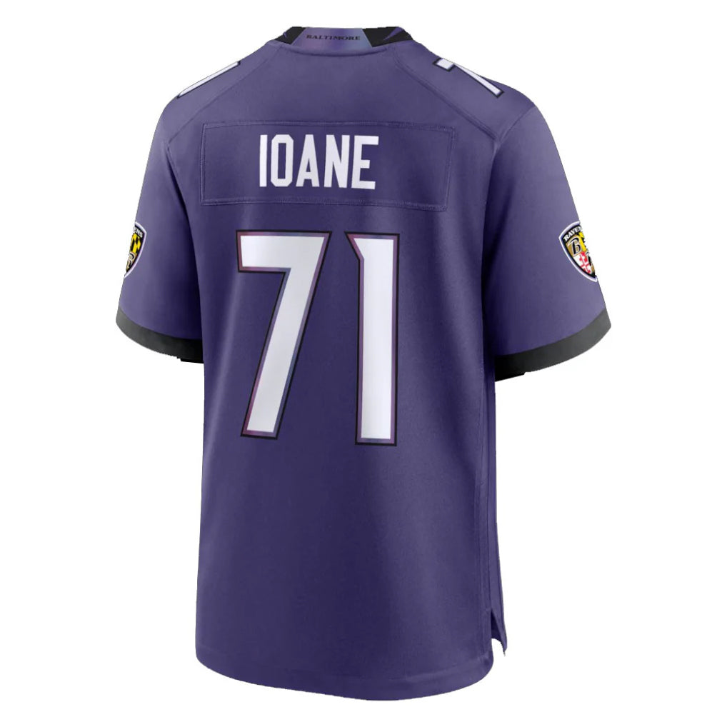 Vanessashop B.Ravens #71 Olaivavega Ioane Player Purple Home Game Stitched Jerseys