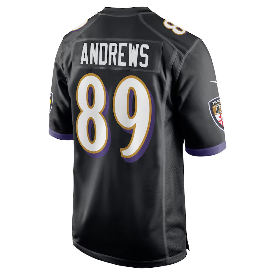 Vanessashop B.Ravens #89 Mark Andrews Player Black Alternate Home Game Stitched Jerseys