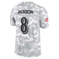 Vanessashop B.Ravens #8 Lamar Jackson Player Arctic Camo Salute to Service Limited Stitched Jerseys