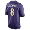 Vanessashop B.Ravens #8 Lamar Jackson Player Purple Alternate Home Game Stitched Jerseys