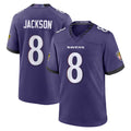 Vanessashop B.Ravens #8 Lamar Jackson Player Purple Home Game Stitched Jerseys