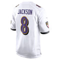 Vanessashop B.Ravens #8 Lamar Jackson Player White Alternate Game Stitched Jerseys