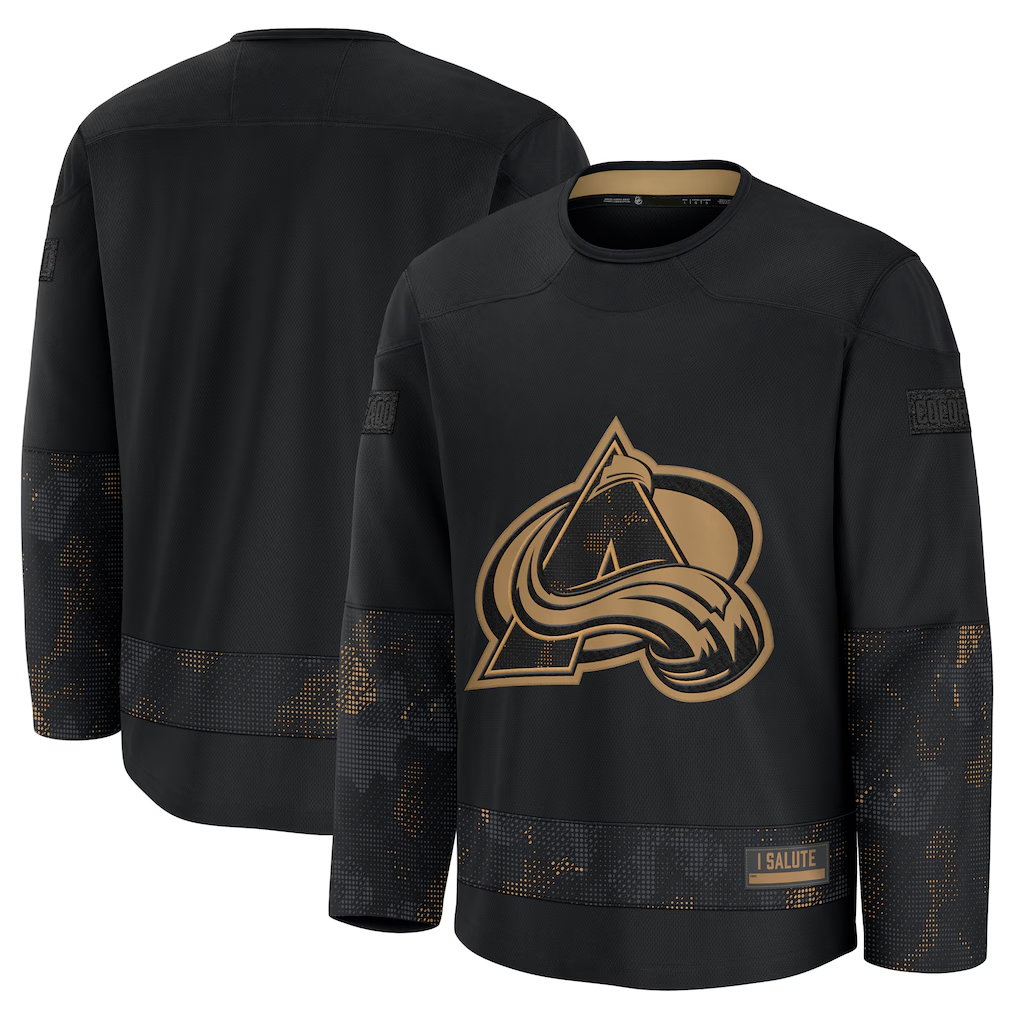 Vanessashop C.Avalanche Black 2024 Military Appreciation Practice Jerseys