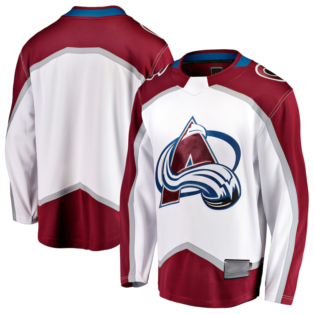 Vanessashop C.Avalanche White Away Breakaway Jerseys