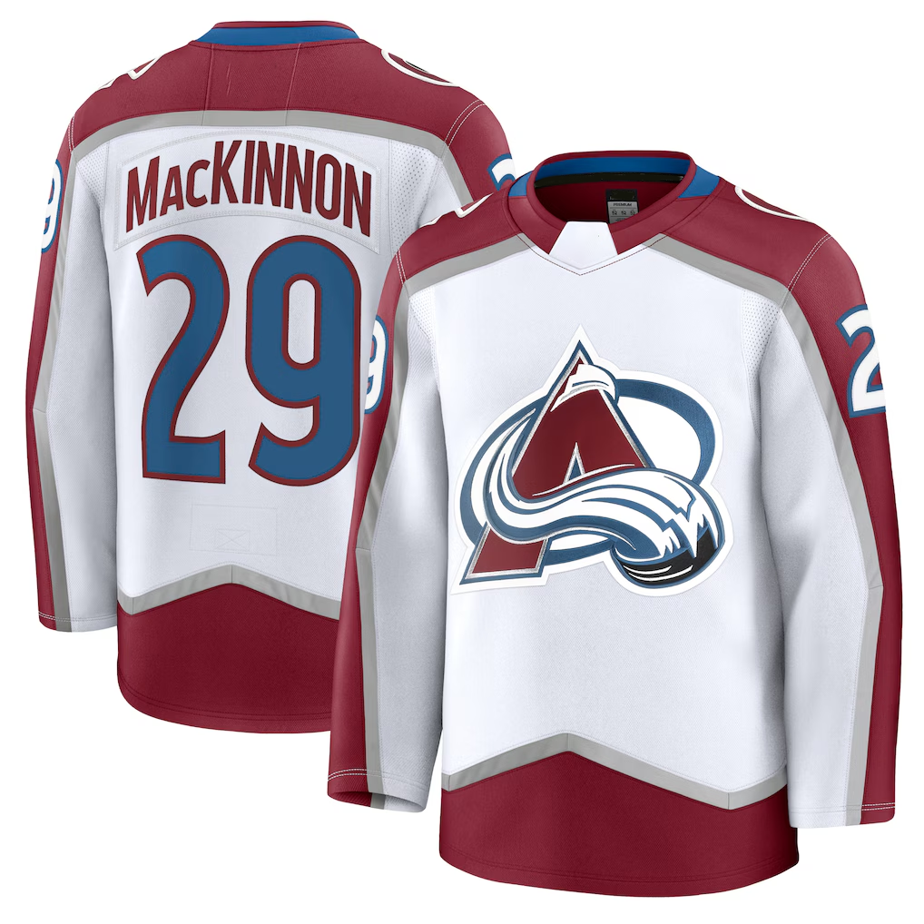 Vanessashop C.Avalanche #29 Nathan MacKinnon White Away Premium Jerseys
