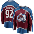 Vanessashop C.Avalanche #92 Gabriel Landeskog Burgundy Captain Patch Home Breakaway Jerseys