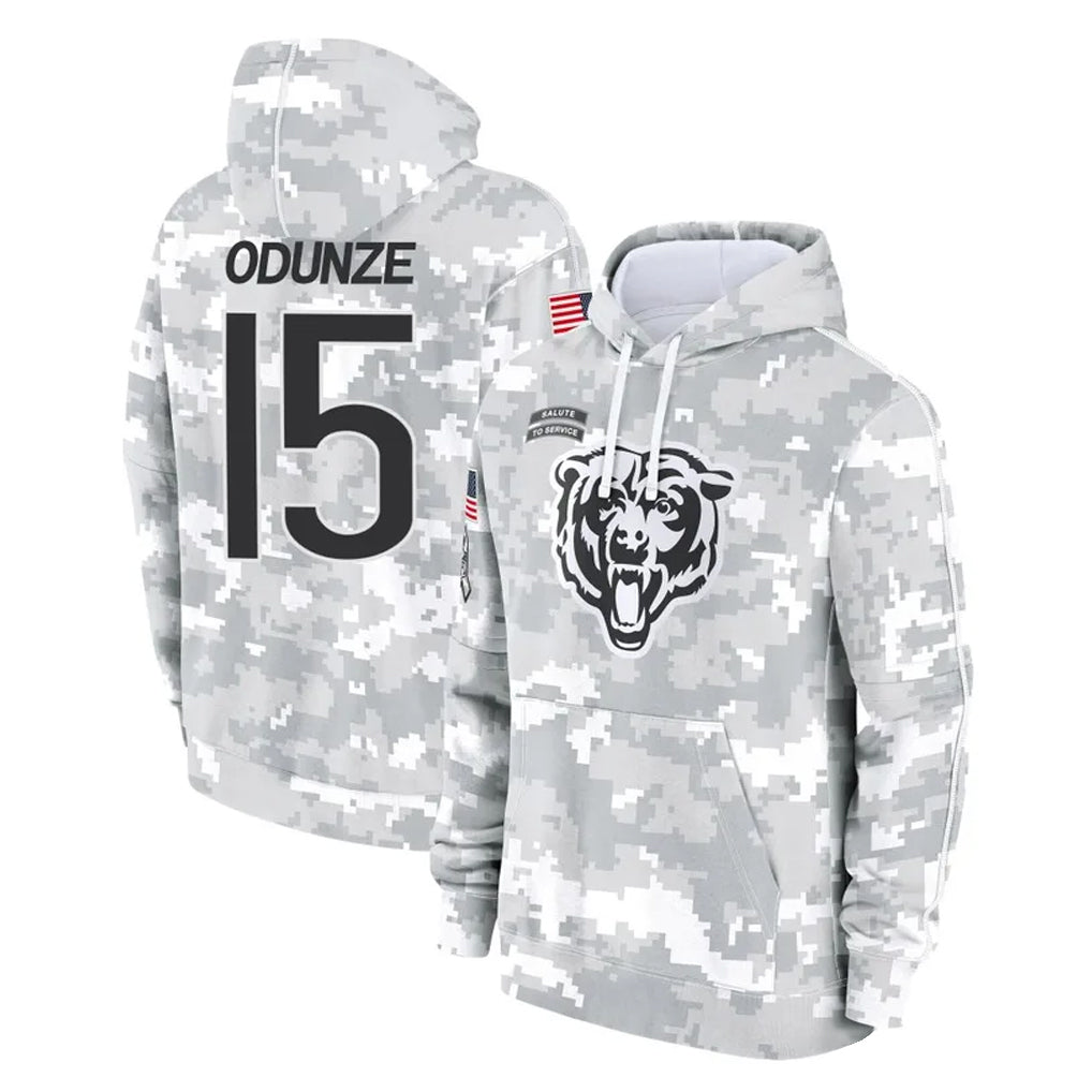 C.Bears #15 Rome Odunze Player Arctic Camo Vanessashop Salute to Service Pullover Hoodies Limited Stitched Jerseys