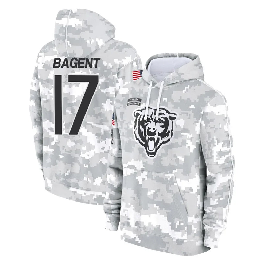 C.Bears #17 Tyson Bagent Player Arctic Camo Vanessashop Salute to Service Pullover Hoodies Limited Stitched Jerseys