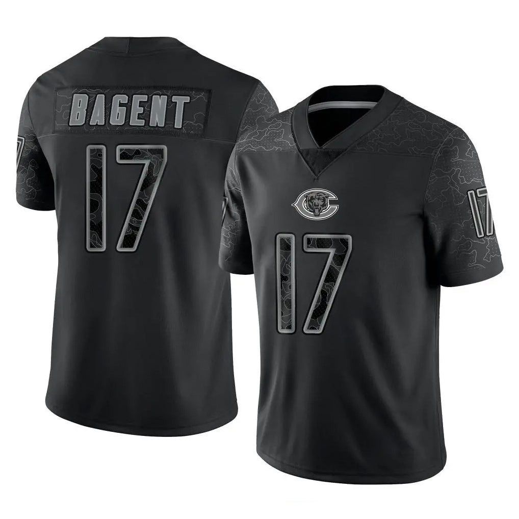 C.Bears #17 Tyson Bagent Player Black Vanessashop REFLECTIVE Limited Game Stitched Jerseys