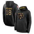 Vanessashop C.Bears #18 Caleb Williams Player Black Salute to Service Pullover Hoodies Limited Stitched Jerseys
