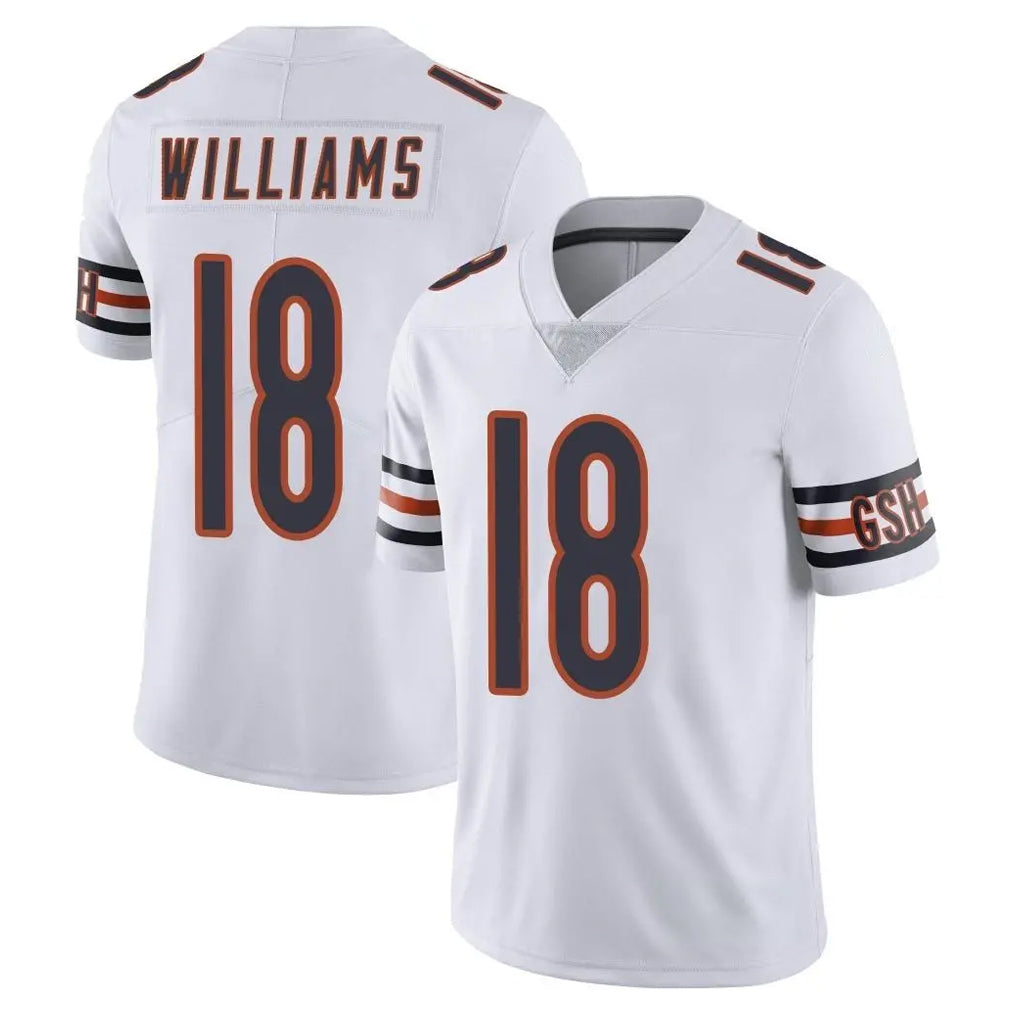 Vanessashop C.Bears #18 Caleb Williams Player White Vapor Untouchable Limited Home Game Stitched Jerseys