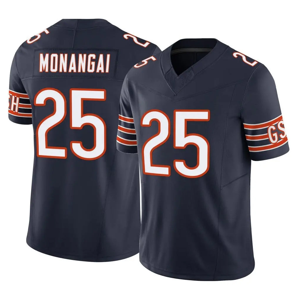 Vanessashop C.Bears #25 Kyle Monangai Player Navy Vapor F.U.S.E. Limited Home Game Stitched Jerseys