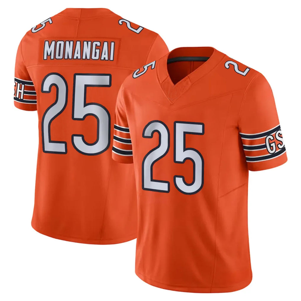 Vanessashop C.Bears #25 Kyle Monangai Player Orange Vapor F.U.S.E. Limited Home Game Stitched Jerseys