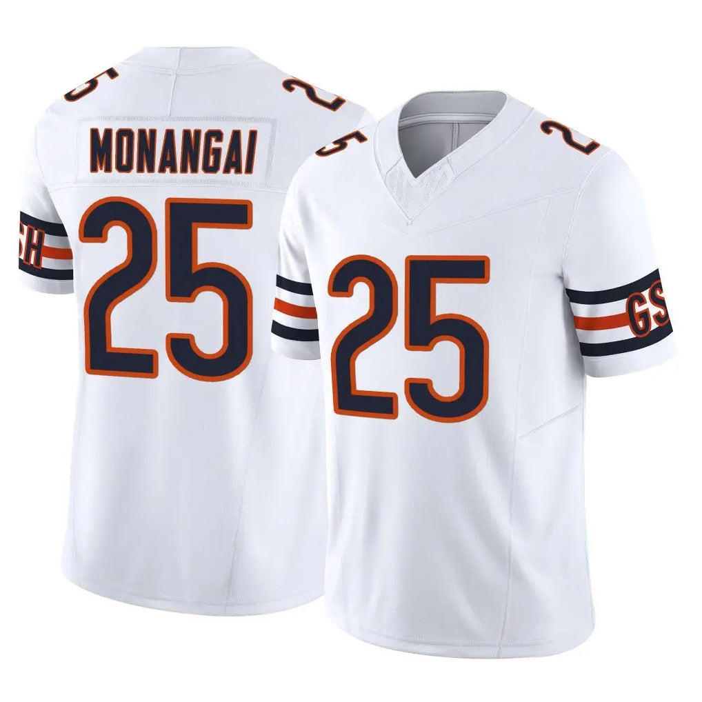 Vanessashop C.Bears #25 Kyle Monangai Player White Vapor F.U.S.E. Limited Home Game Stitched Jerseys