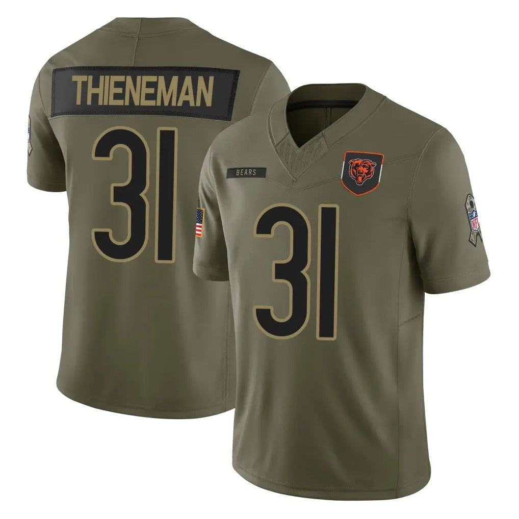 Vanessashop C.Bears #31 Dillon Thieneman Player Olive Salute to Service Limited Home Game Stitched Jerseys
