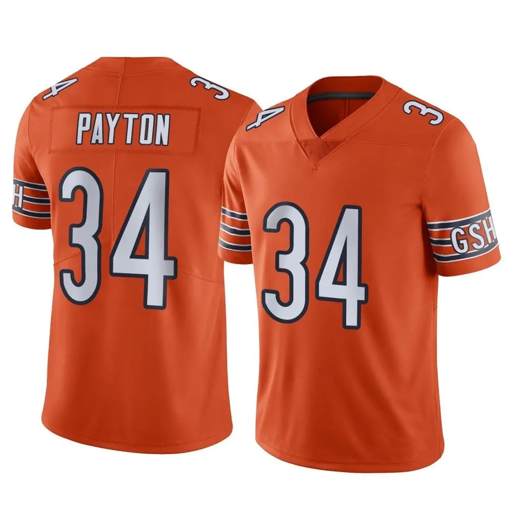 Vanessashop C.Bears #34 Walter Payton Player Orange Alternate Vapor Limited Home Game Stitched Jerseys