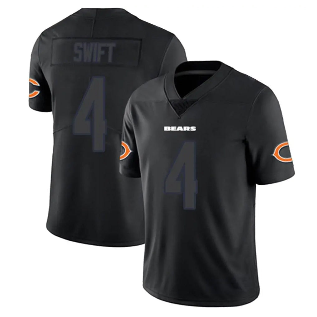 Vanessashop C.Bears #4 D'Andre Swift Player Black Impact Limited Game Stitched Jersey