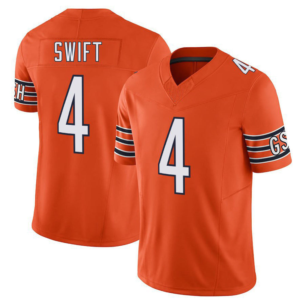 Vanessashop C.Bears #4 D'Andre Swift Player Orange Vapor F.U.S.E. Limited Home Game Stitched Jerseys