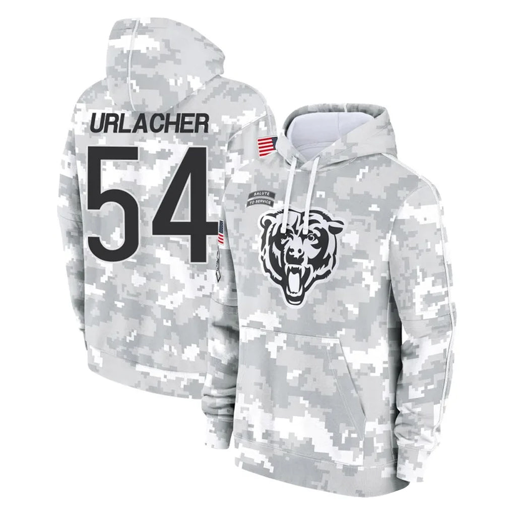 Vanessashop C.Bears #54 Brian Urlacher Player Arctic Camo Salute to Service Pullover Hoodies Limited Stitched Jerseys