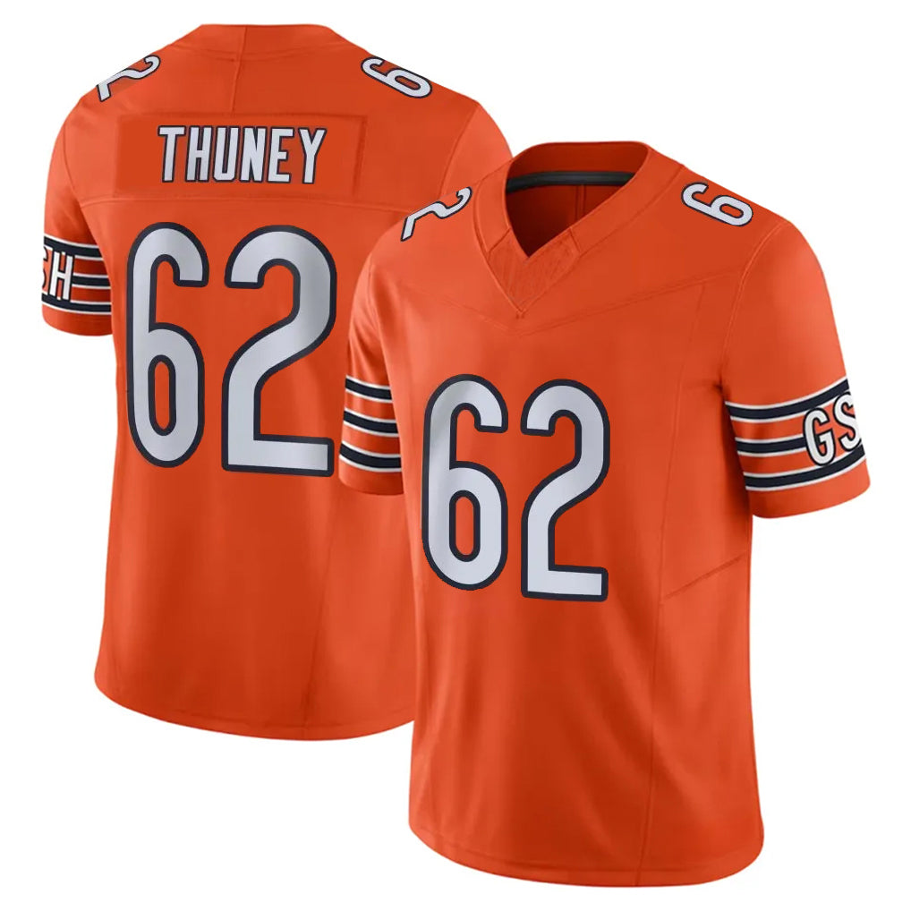 Vanessashop C.Bears #62 Joe Thuney Player Orange Vapor F.U.S.E. Limited Home Game Stitched Jerseys