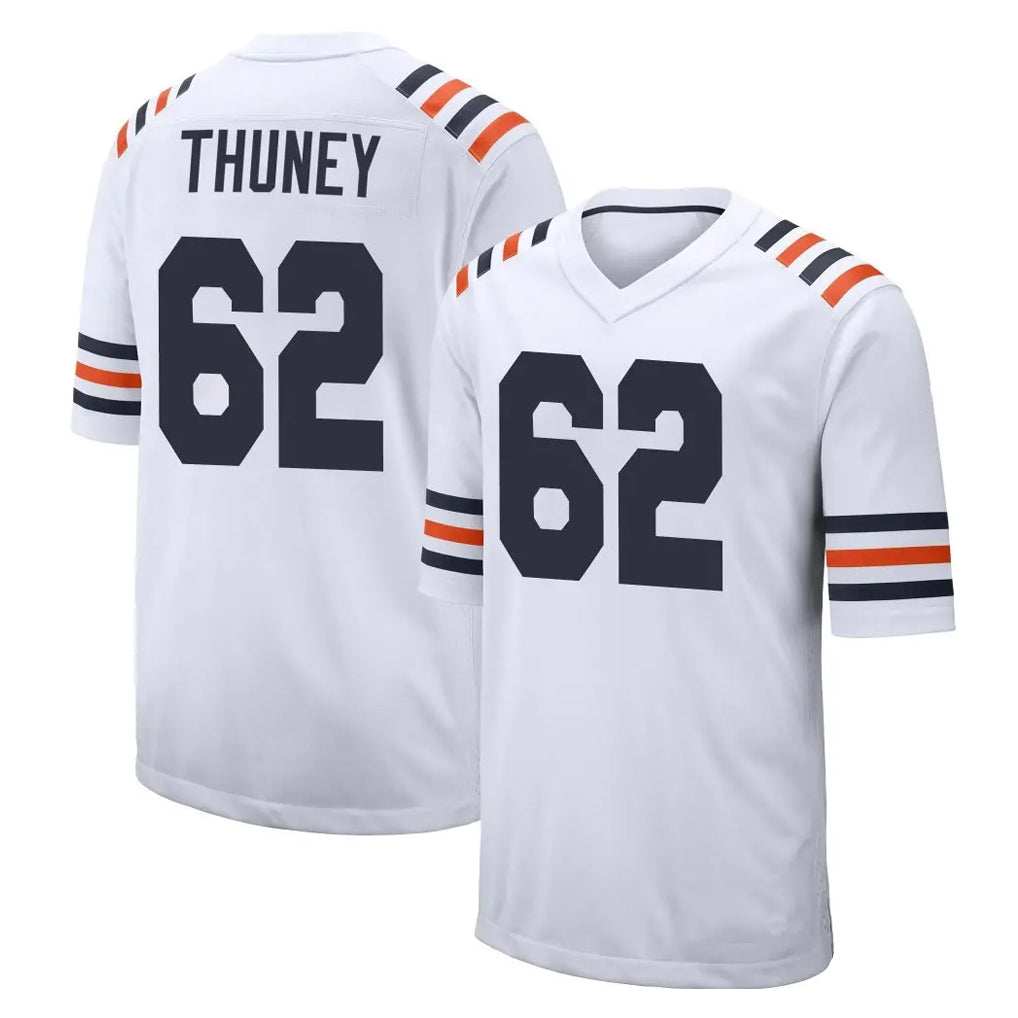Vanessashop C.Bears #62 Joe Thuney Player White Classic Home Game Stitched Jerseys