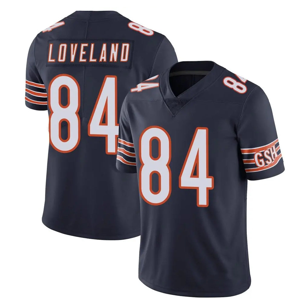 Vanessashop C.Bears #84 Colston Loveland Player Navy Vapor Untouchable Limited Home Game Stitched Jerseys