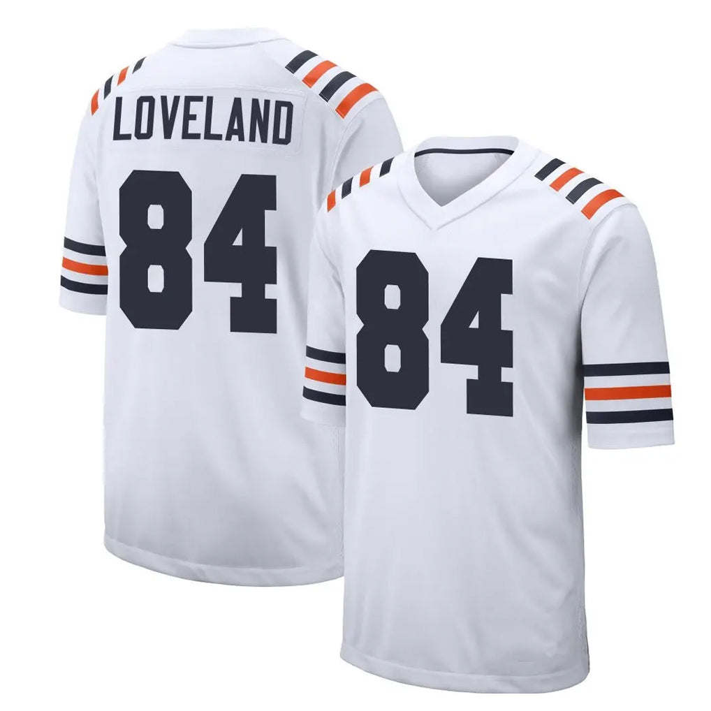 Vanessashop C.Bears #84 Colston Loveland Player White Classic Home Game Stitched Jerseys
