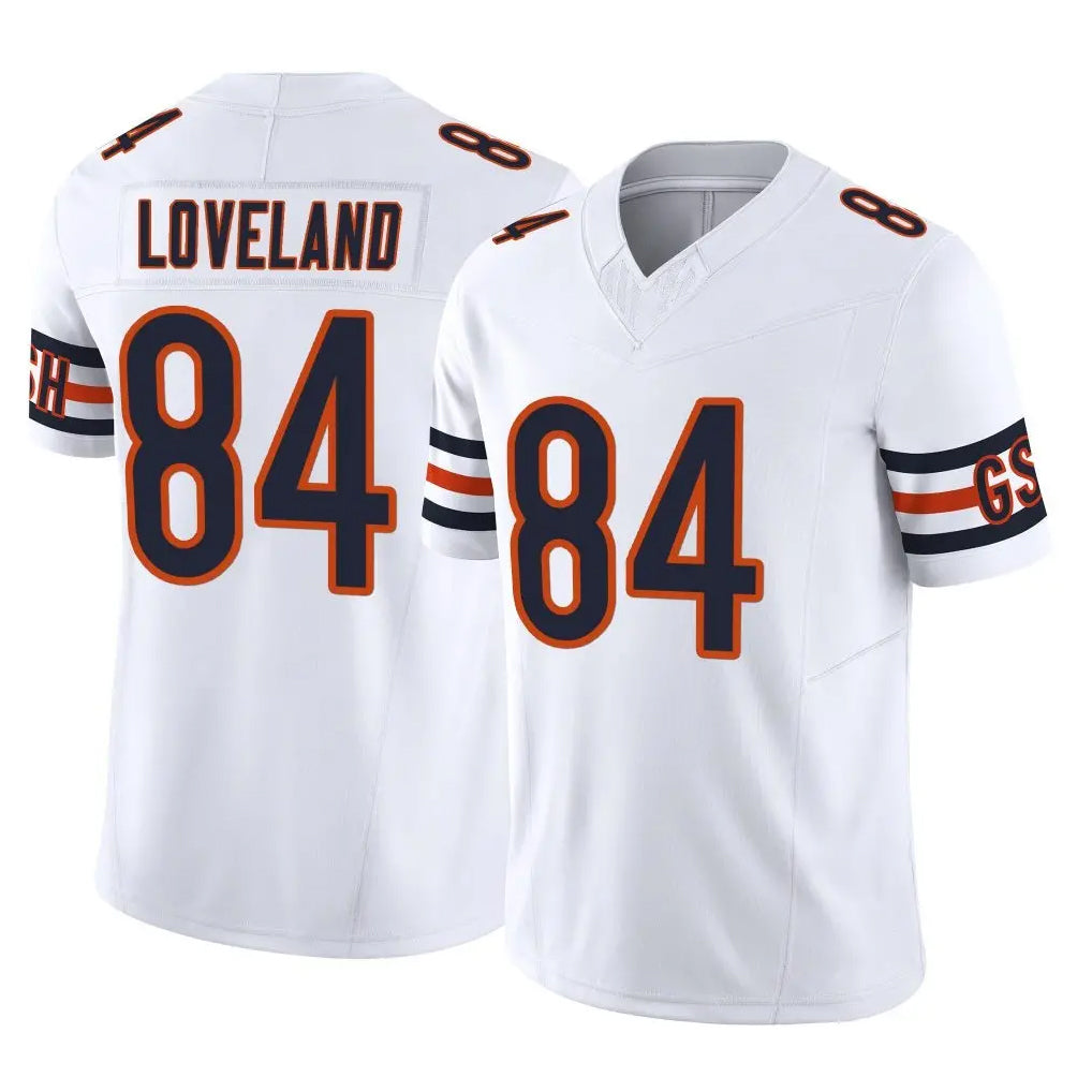 Vanessashop C.Bears #84 Colston Loveland Player White Vapor F.U.S.E. Limited Home Game Stitched Jerseys