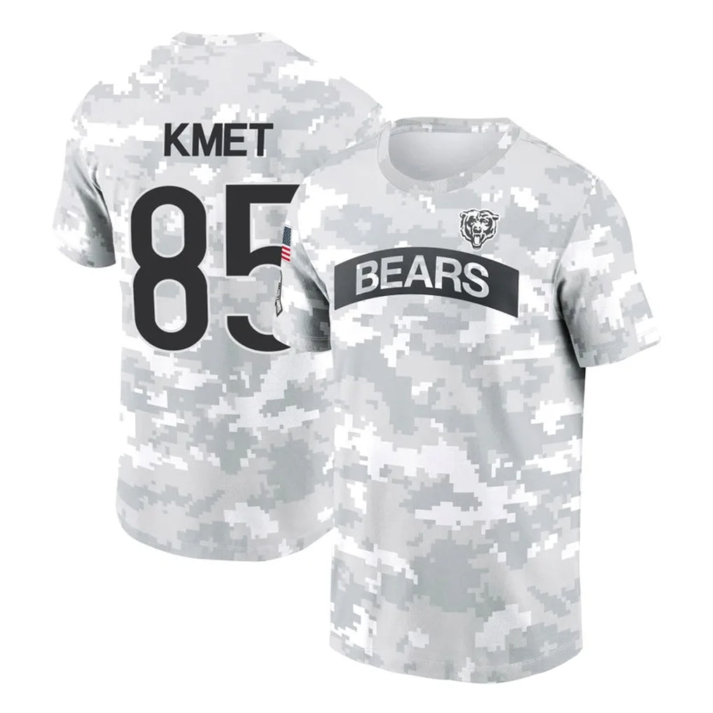 Vanessashop C.Bears #85 Cole Kmet Player Arctic Camo Salute to Service Performance T-Shirt Limited Stitched Jerseys