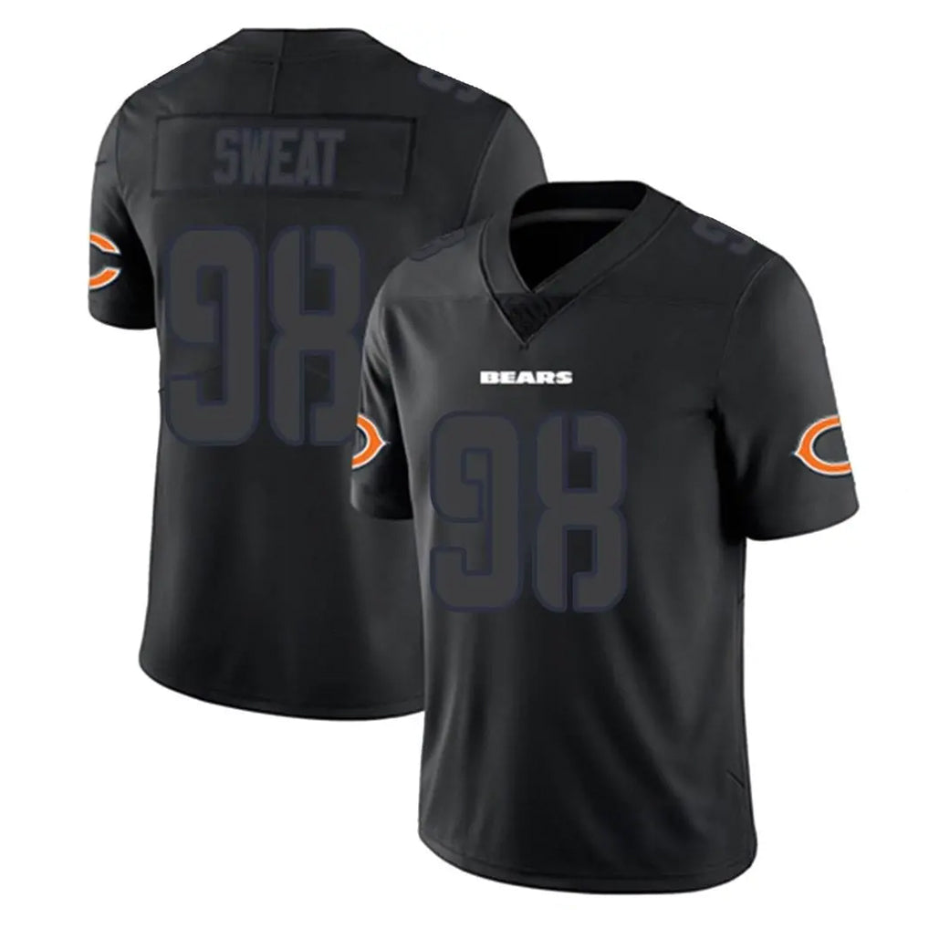 Vanessashop C.Bears #98 Montez Sweat Player Black Impact Limited Game Stitched Jerseys