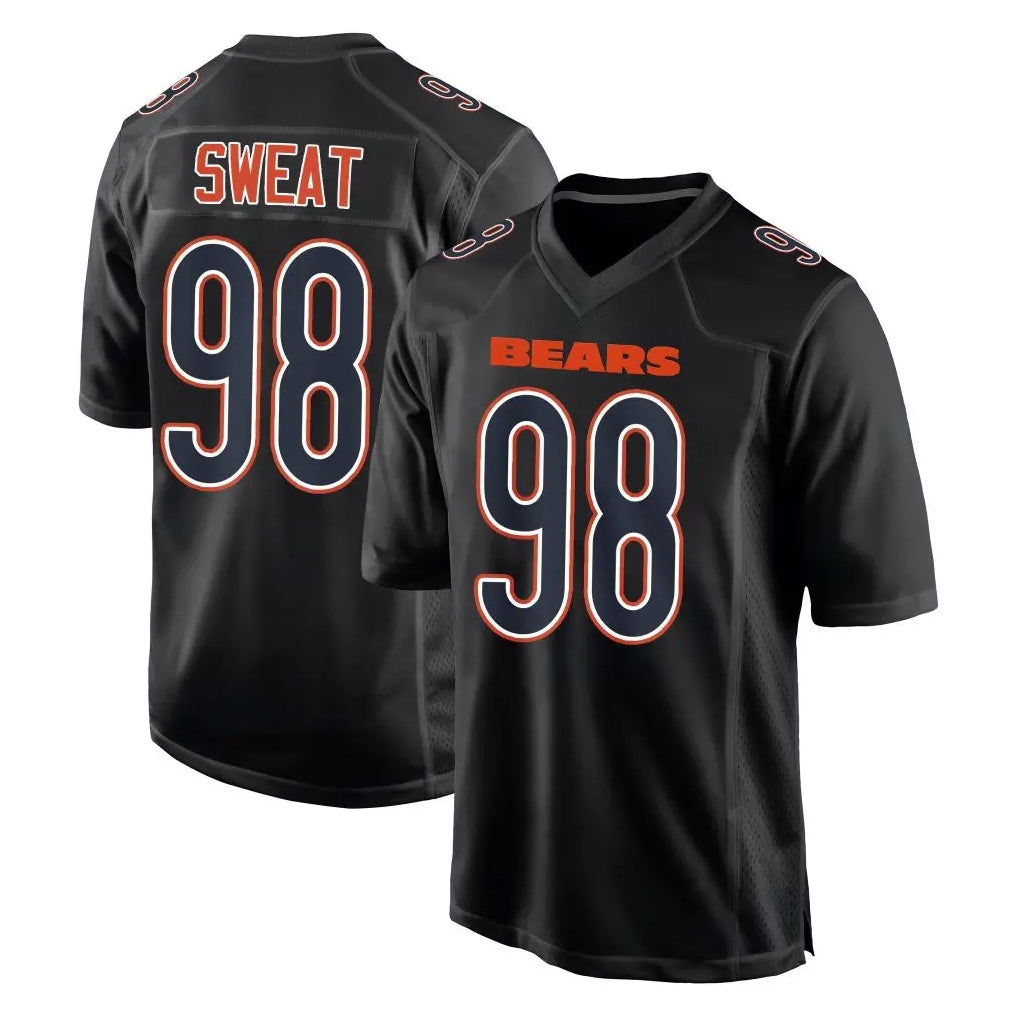 Vanessashop C.Bears #98 Montez Sweat Player Carbon Black Fashion Game Stitched Jerseys