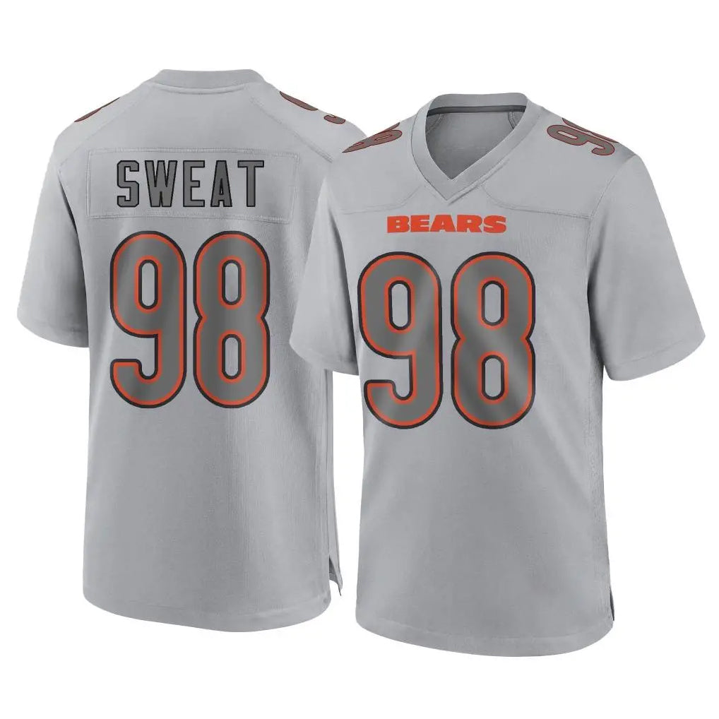 Vanessashop C.Bears #98 Montez Sweat Player Gray Atmosphere Fashion Game Stitched Jerseys