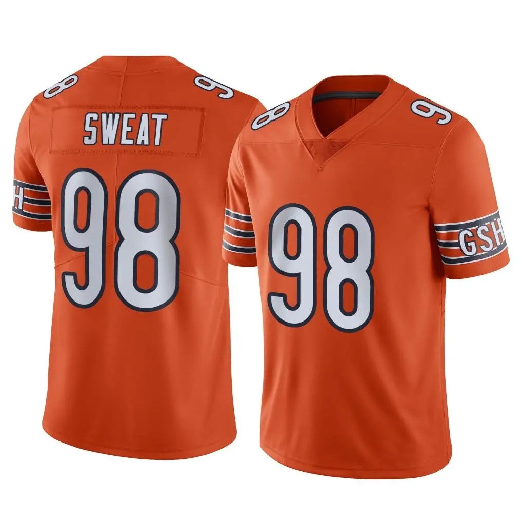 Vanessashop C.Bears #98 Montez Sweat Player Orange Alternate Vapor Limited Home Game Stitched Jerseys
