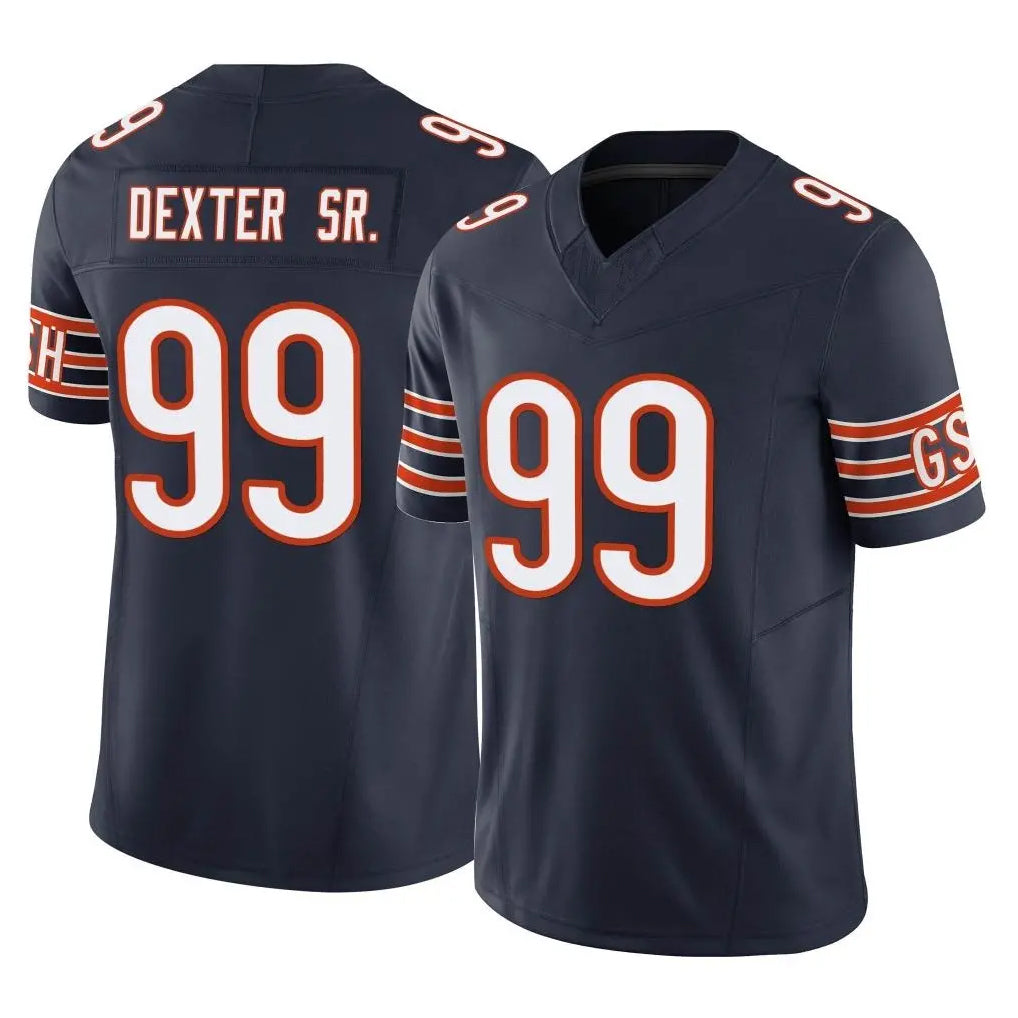 Vanessashop C.Bears #99 Gervon Dexter Sr. Player Navy Vapor F.U.S.E. Limited Home Game Stitched Jerseys