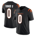 Vanessashop C.Bengals #0 DJ Turner II Player Black Vapor Untouchable Limited Home Game Stitched Jerseys