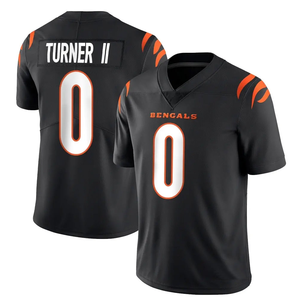 Vanessashop C.Bengals #0 DJ Turner II Player Black Vapor Untouchable Limited Home Game Stitched Jerseys
