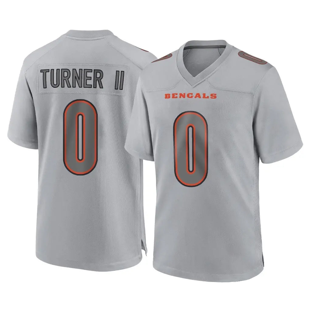 Vanessashop C.Bengals #0 DJ Turner II Player Gray Atmosphere Fashion Game Stitched Jerseys