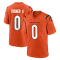 Vanessashop C.Bengals #0 DJ Turner II Player Orange Home Game Stitched Jerseys