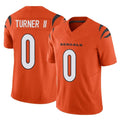 Vanessashop C.Bengals #0 DJ Turner II Player Orange Vapor F.U.S.E. Limited Home Game Stitched Jerseys