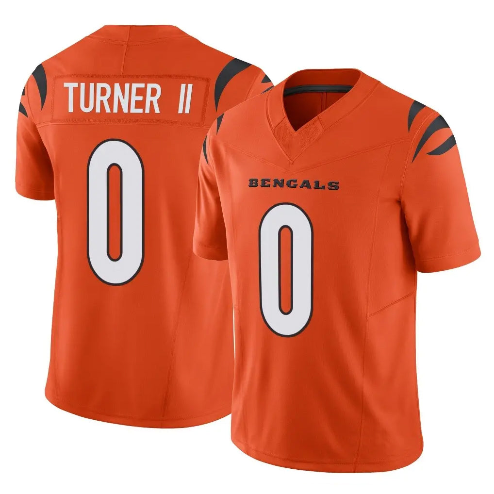 Vanessashop C.Bengals #0 DJ Turner II Player Orange Vapor F.U.S.E. Limited Home Game Stitched Jerseys