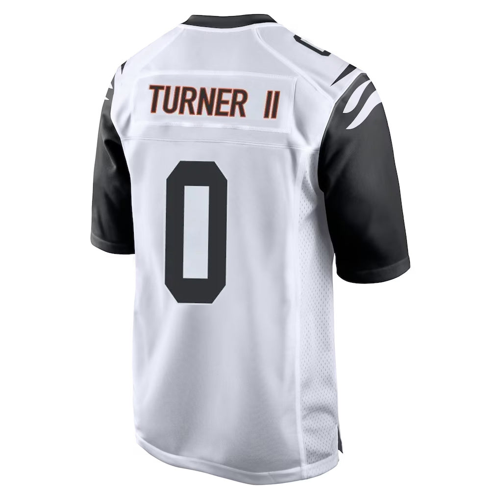Vanessashop C.Bengals #0 DJ Turner II Player White Alternate Home Game Stitched Jerseys