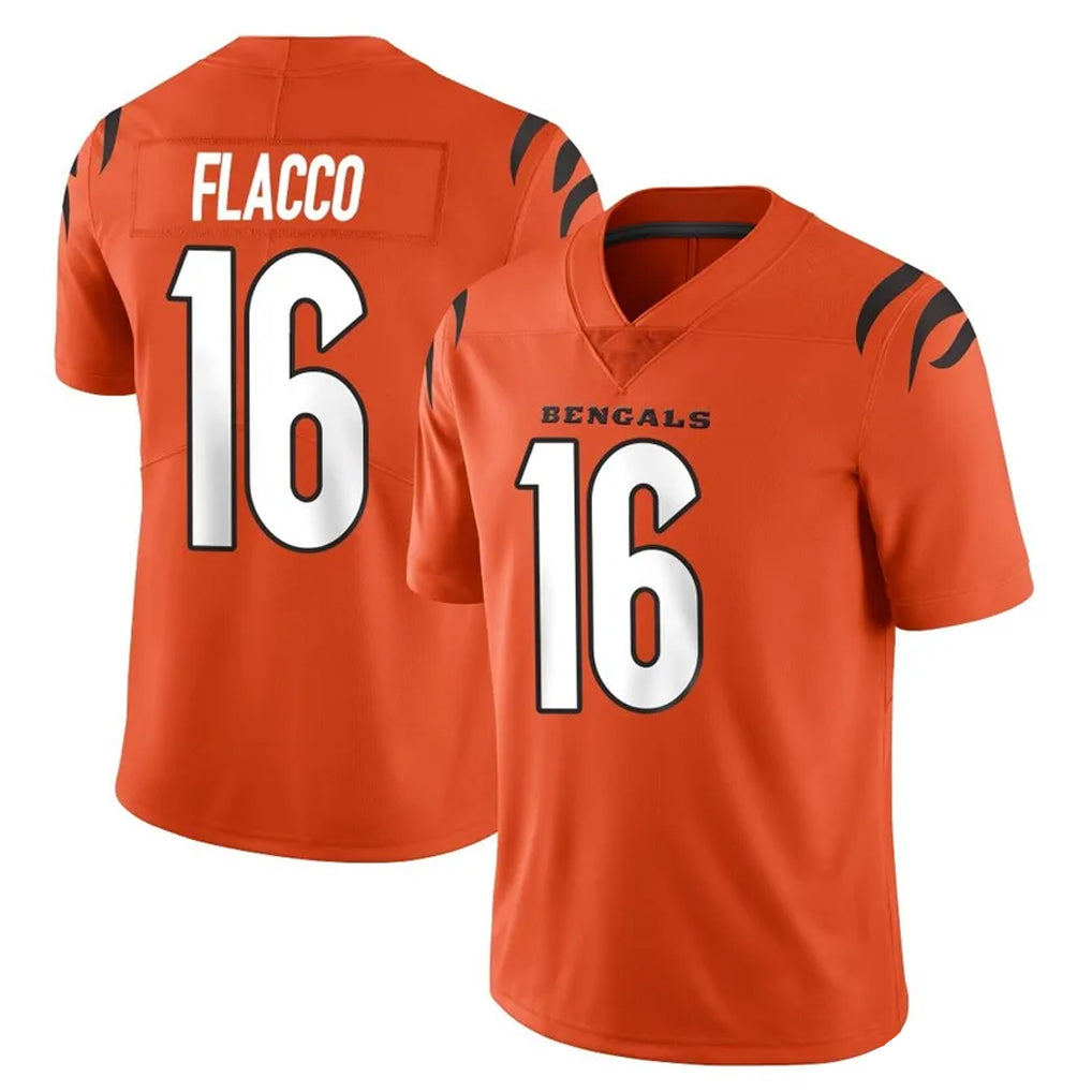 Vanessashop C.Bengals #16 Joe Flacco Player Orange Vapor Untouchable Limited Home Game Stitched Jerseys