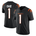 Vanessashop C.Bengals #1 Ja'Marr Chase Player Black Vapor Untouchable Limited Home Game Stitched Jerseys
