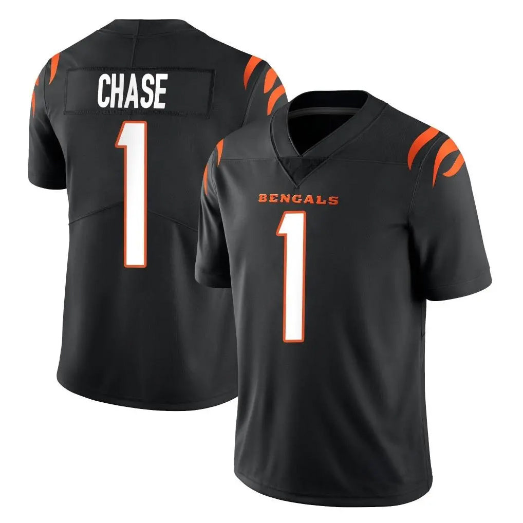 Vanessashop C.Bengals #1 Ja'Marr Chase Player Black Vapor Untouchable Limited Home Game Stitched Jerseys