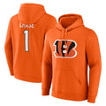 Vanessashop C.Bengals #1 Ja'Marr Chase Player Orange Salute to Service Pullover Hoodie Limited Stitched Jerseys
